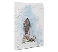 Atlantis Space Shuttle Canvas Print | Gallery Wrapped 30mm Frame Wall Art | 30x20 inches | Ready to Hang | Abstract Space Picture | Living Room Bedroom Lounge Office