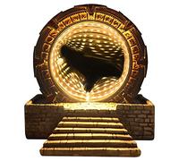 Atlantis Stargate Mirror LED Night Light Star Gate 3D Time Tunnel Ring Mirror Movie Replica Model Cospaly Halloween Party Prop Resin Collectable Toy Home Decor Ornament Gift