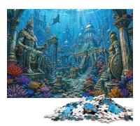 Atlantis Underwater Wooden Jigsaw Puzzle 500 Pieces, Travel Art Gift