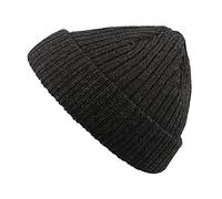 Atlantis Land Docker Short Beanie – Unisex, Turn-Up, One Size – Black Melange