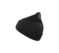 ATLANTIS Wind Double Skin Beanie with Turn Up (One Size) (Black)