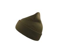 Atlantis Women's Wind Double Skin Beanie With Turn Up in Olive Atlantis Olive One Size