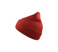 Atlantis Women's Wind Double Skin Beanie With Turn Up in Red Atlantis Red One Size