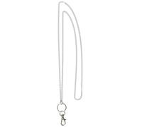 ATLanyards Just A Plain Chain Lanyard - Stainless Steel Strong Badge Holder, Silver, Stainless Steel, 33"