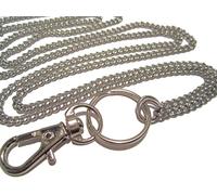 ATLanyards Long/Large Just A Plain Chain Lanyard - Longer Stainless Steel Badge Holder