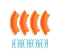 Atlas 90 Degree Banked Turn Compatible with Hot Wheels - 4 Pack, Durable Racetrack Expansion Pieces - Small Radius