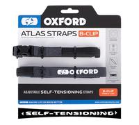Atlas B-Clip (Pair), 17mm x 1.2m, Asphalt. Motorcycle Adjustable Luggage Strap