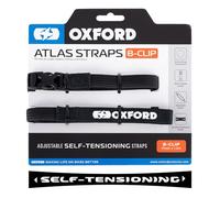Atlas B-Clip (Pair), 17mm x 1.2m, Black. Motorcycle Adjustable Luggage Strap
