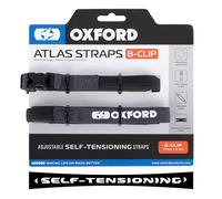 Atlas B-Clip (Pair), 17mm x 2.0m, Asphalt. Motorcycle Adjustable Luggage Strap