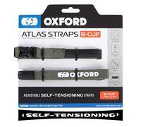 Atlas B-Clip (Pair), 17mm x 2.0m, Lichen. Motorcycle Adjustable Luggage Strap