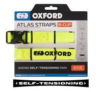Atlas B-Clip (Pair), 26mm x 0.8m, Fluo Yellow. Motorcycle Adjustable Luggage Strap