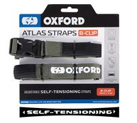 Oxford Motorcycle Luggage Strap Atlas B-Clip 26mm x 2.0m - Pair, Lichen