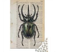 Atlas Beetle on Vintage Dictionary Page Jigsaw Puzzle, 1000 Piece