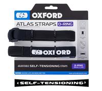 Atlas D-Ring (Pair), 26mm x 1.2m, Black. Motorcycle Adjustable Luggage Strap