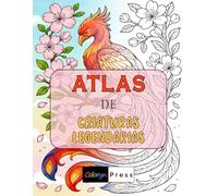 Atlas de Criaturas Legendarias: Libro para colorear para adultos - 50 animales míticos de todo el mundo, con descripción al frente