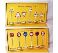 atlas editions miniatures dinky toys Hazard Warning Signs 6pc & Village Road Signs metal 6pc (total of 12)