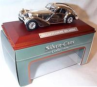atlas editions silver car collection chrome plated bugatti coupe atlantic car 1:43 scale diecast model