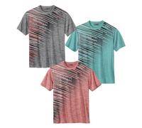 ATLAS FOR MEN - 3 Pack Men's T-Shirts - Breathable Short Sleeve Tops with Summer Prints - Activewear - UK Sizes S to 4XL
