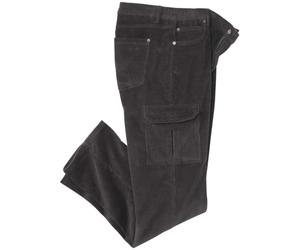 ATLAS FOR MEN - Anthracite Corduroy Cargo Pants - W32