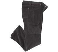 ATLAS FOR MEN - Anthracite Corduroy Cargo Pants - W44