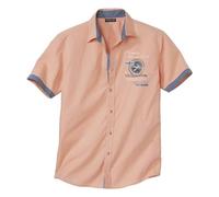 ATLAS FOR MEN - Men’s Short Sleeve Shirt - Straight Comfort Fit - Casual & Outdoor - Sizes UK S to 4XL Coral