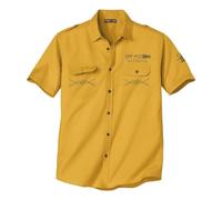ATLAS FOR MEN - Men’s Short Sleeve Shirt - Straight Comfort Fit - Casual & Outdoor - Sizes UK S to 4XL Yellow
