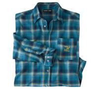 ATLAS FOR MEN - Men's Blue Checked Flannel Shirt - S