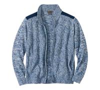 ATLAS FOR MEN - Men's Blue Knitted & Faux-Suede Jacket - S