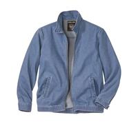 ATLAS FOR MEN - Men's Blue Lightweight Denim Jacket - Full Zip - 4XL