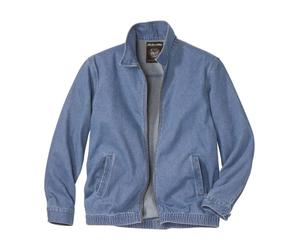 ATLAS FOR MEN - Men's Blue Lightweight Denim Jacket - Full Zip - L