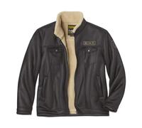 ATLAS FOR MEN - Men's Brown Faux-Suede Aviator Jacket - L
