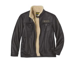 ATLAS FOR MEN - Men's Brown Faux-Suede Aviator Jacket - XL