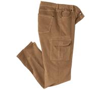 ATLAS FOR MEN - Men's Camel Corduroy Cargo Trousers - W42