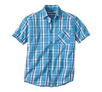 ATLAS FOR MEN - Men's Checked Shirt - Turquoise Purple White - L
