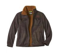 Atlas For Men Mens Faux Suede Water Repellent Jacket - Brown - XL - Brown - 100% Polyester