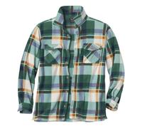 ATLAS FOR MEN - Men's Green Checked Fleece Overshirt - L