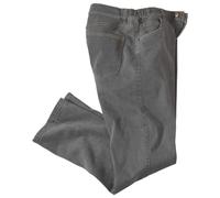 ATLAS FOR MEN - Men's Grey Semi-Elasticated Jeans - W46