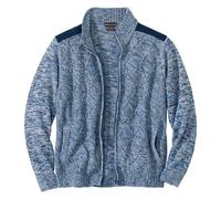 Atlas for Men Men's Knitted Faux Suede Shoulder Panels Jacket in Blue | Size: Large Atlas for Men Blue L