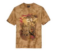 Atlas for Men Men's Leopard Tie Dye T-Shirt in Camel | Size: XL Atlas for Men Camel XL