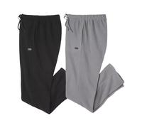 Atlas for Men Men's Microfleece Jogging Bottoms Pack of 2 in Black | Size: Medium Atlas for Men Black M