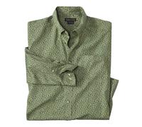 Atlas For Men Mens Microprint Poplin ShirtXL Khaki Green AF2683