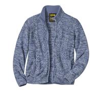 Atlas for Men Men's Mottled Knitted Full Zip Jacket in Blue | Size: Medium Atlas for Men Blue M
