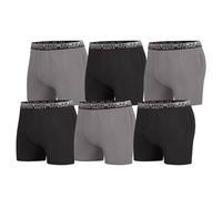Atlas For Men Mens Plain Stretch Boxer Shorts (Pack of 6)M Black/Grey AF2694