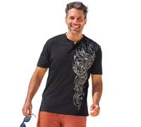 Atlas for Men Men's Printed Button Neck T-Shirt Pack of 2 in Black | Size: Large Atlas for Men Black L