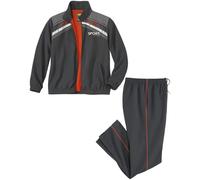 ATLAS FOR MEN - Men's Sporty Microfibre Tracksuit - Dark Grey - S