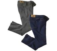 Atlas For Men Mens Stretch Regular Jeans (Pack of 2) - Grey/Blue - Grey/Blue - 50R - 98% Cotton/2% Elastane