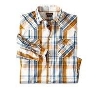 Atlas for Men Men's Texas Checked Shirt in Ecru | Size: 4XL Atlas for Men Ecru 4XL