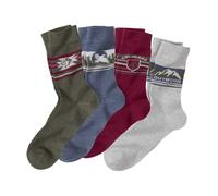 Atlas for Men Men's Text Socks (Pack of 4) in Blue | Size: 5.5-8 Atlas for Men Blue 5.5-8