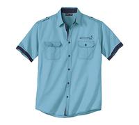 ATLAS FOR MEN - Men's Turquoise Pilot-Style Shirt - L