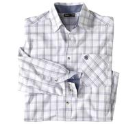ATLAS FOR MEN - Men's White Checked Poplin Shirt - L